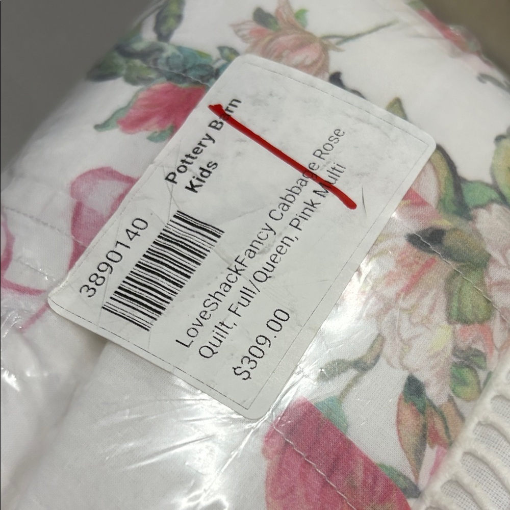 LoveShackFancy Cabbage Rose Quilt Bedding Floral Lace Lace Detail Full Queen NEW - Picture 4 of 7